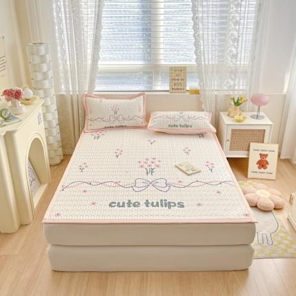 91家纺网 家纺一手货源 找家纺 （总）慕澄 2023新款大版宽边小清新乳胶凉席系列