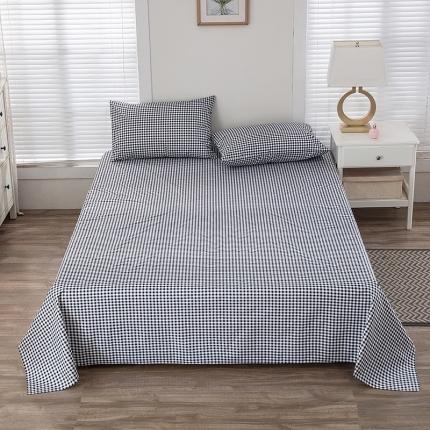 火星时代 2023防水床单防失禁隔尿垫纯白色磨毛床罩套可水洗炕单 无印黑小格