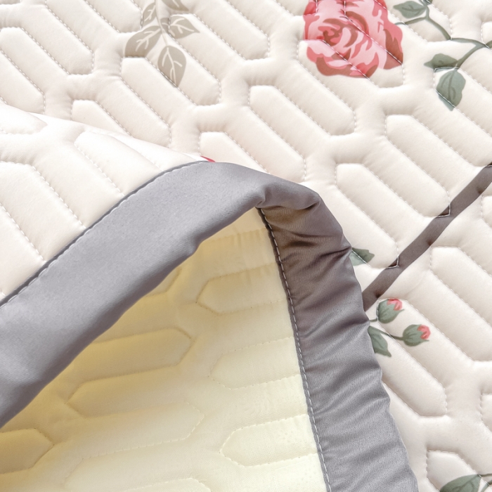 91家纺网 家纺一手货源 找家纺 慕澄 2023新款大版宽边小清新乳胶凉席系列 宽边-半夏