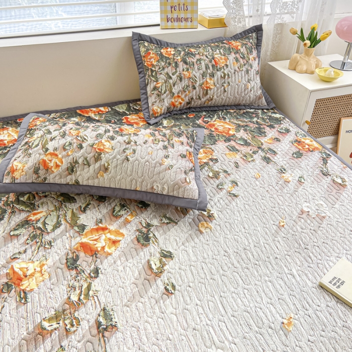 91家纺网 家纺一手货源 找家纺 慕澄 2023新款大版宽边小清新乳胶凉席系列 宽边-风吹一夏