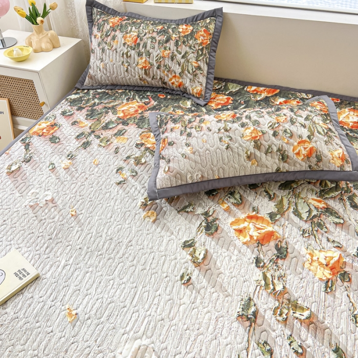 91家纺网 家纺一手货源 找家纺 慕澄 2023新款大版宽边小清新乳胶凉席系列 宽边-风吹一夏