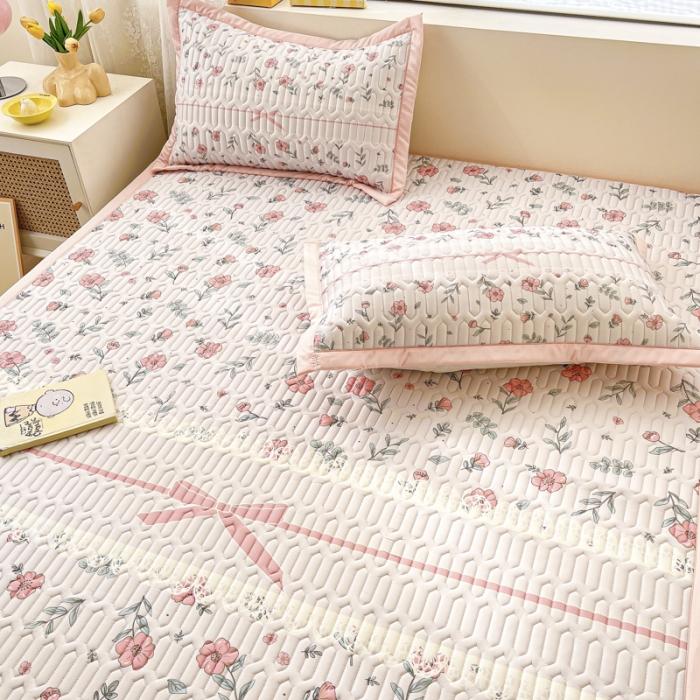 91家纺网 家纺一手货源 找家纺 慕澄 2023新款大版宽边小清新乳胶凉席系列 宽边-扶摇