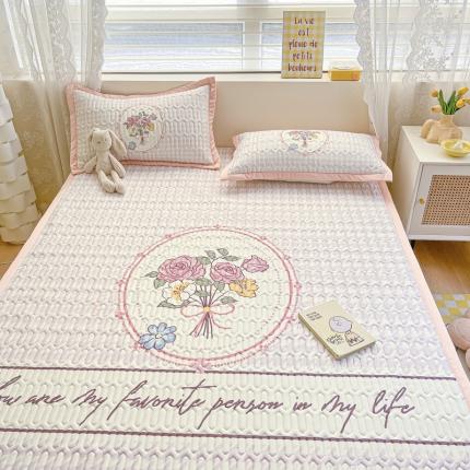 慕澄 2023新款大版宽边小清新乳胶凉席系列 宽边-花季