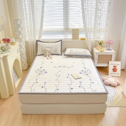 慕澄 2023新款大版宽边小清新乳胶凉席系列 宽边-花蔓