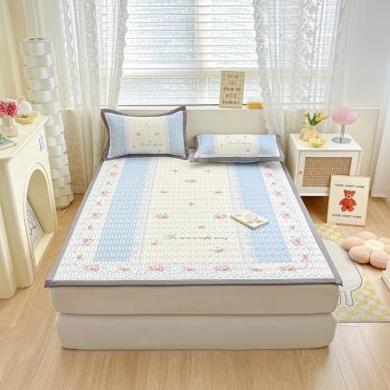 慕澄 2023新款大版宽边小清新乳胶凉席系列 宽边-荼蘼花开