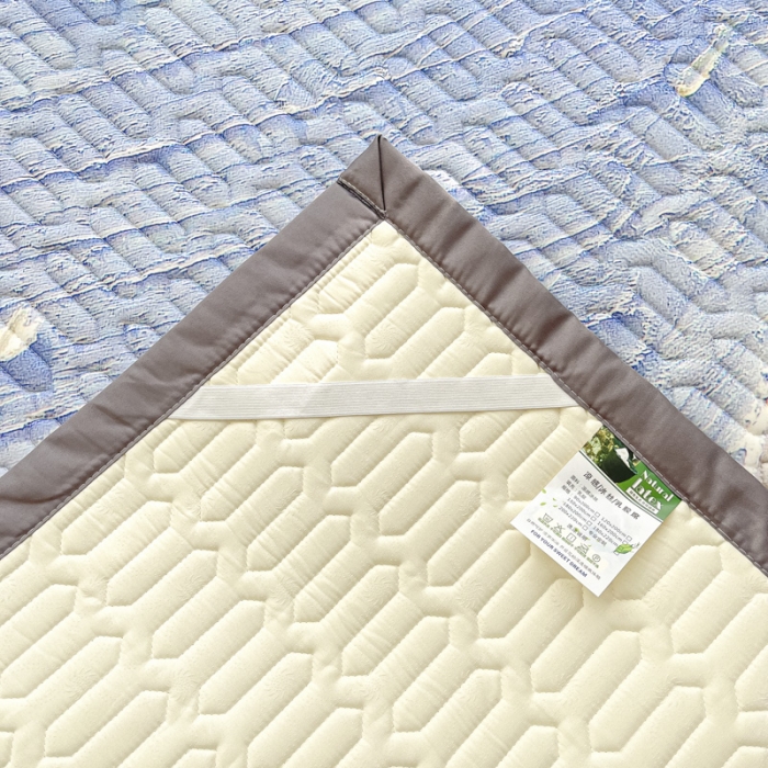 91家纺网 家纺一手货源 找家纺 慕澄 2023新款大版宽边小清新乳胶凉席系列 宽边-星辰