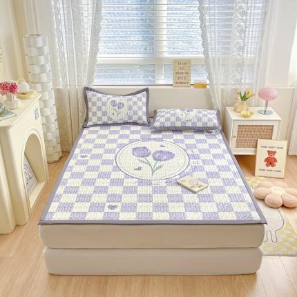 慕澄 2023新款大版宽边小清新乳胶凉席系列 宽边-郁金香