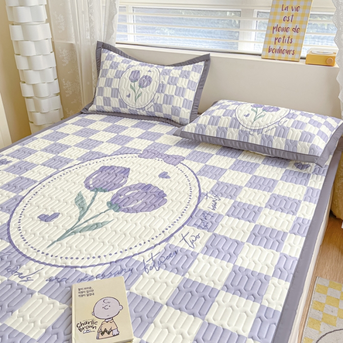 91家纺网 家纺一手货源 找家纺 慕澄 2023新款大版宽边小清新乳胶凉席系列 宽边-郁金香