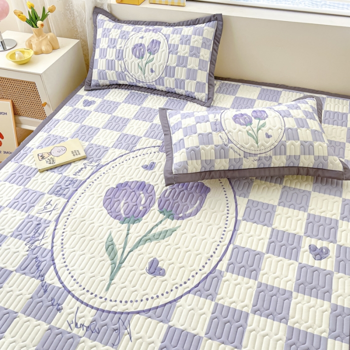 91家纺网 家纺一手货源 找家纺 慕澄 2023新款大版宽边小清新乳胶凉席系列 宽边-郁金香