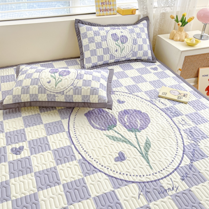 91家纺网 家纺一手货源 找家纺 慕澄 2023新款大版宽边小清新乳胶凉席系列 宽边-郁金香