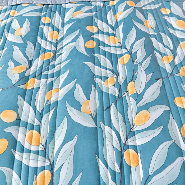 91家纺网 家纺一手货源 找家纺 圣楚 2024新款 清新可水洗夏凉被 金桔