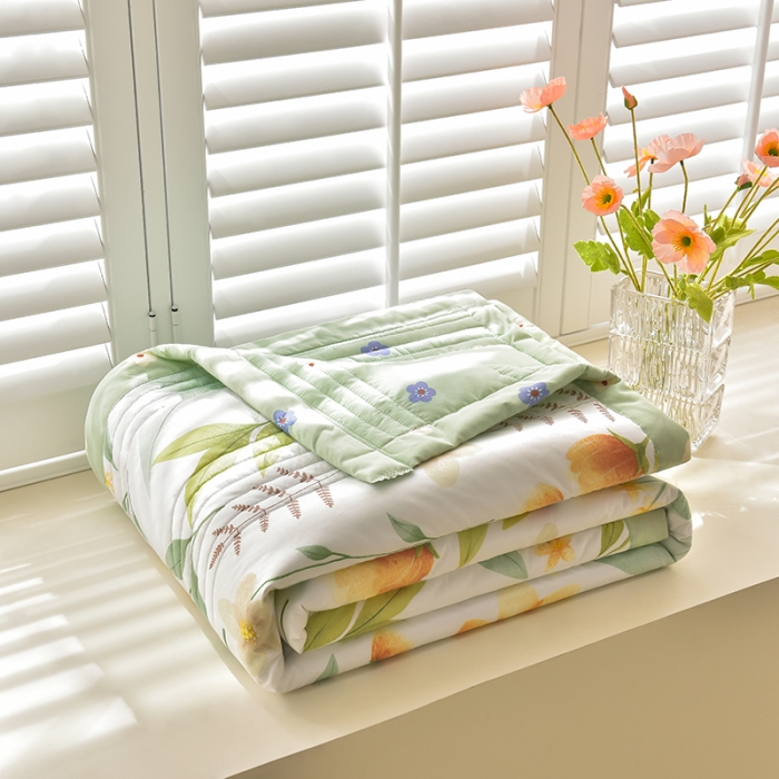 91家纺网 家纺一手货源 找家纺 圣楚 2024新款 清新可水洗夏凉被 夏梦