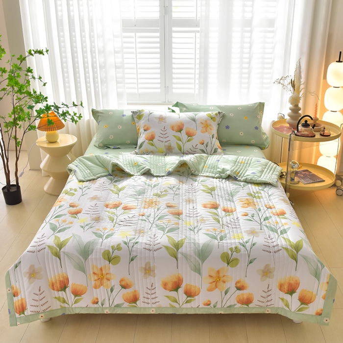 91家纺网 家纺一手货源 找家纺 圣楚 2024新款 清新可水洗夏凉被 夏梦