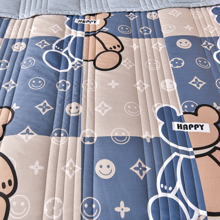 91家纺网 家纺一手货源 找家纺 圣楚 2024新款 清新可水洗夏凉被 小熊