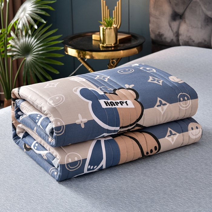 91家纺网 家纺一手货源 找家纺 圣楚 2024新款 清新可水洗夏凉被 小熊