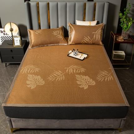 91家纺网 家纺一手货源 找家纺 许林 2025新款 冰藤凉席 咖色