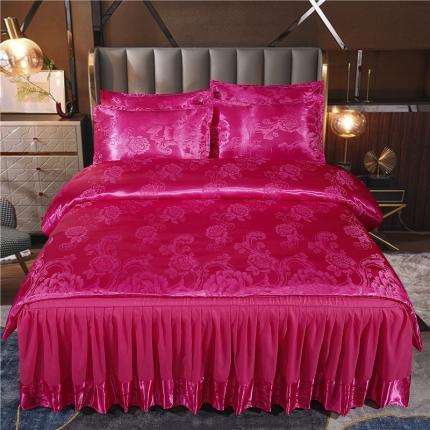 91家纺网 家纺一手货源 找家纺 （总）2025 提花大世界 新款贡缎提花四件套(床裙款）