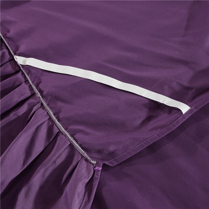 91家纺网 家纺一手货源 找家纺 2025 提花大世界 新款贡缎提花四件套(床裙款） 宛如初见-紫罗兰