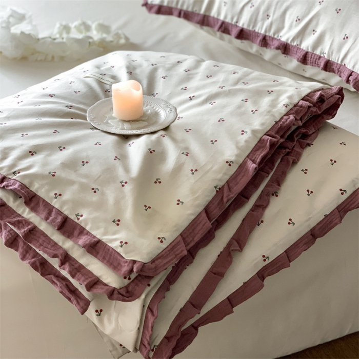 91家纺网 家纺一手货源 找家纺 汇庭 2023新款艾莎夏被 车厘子