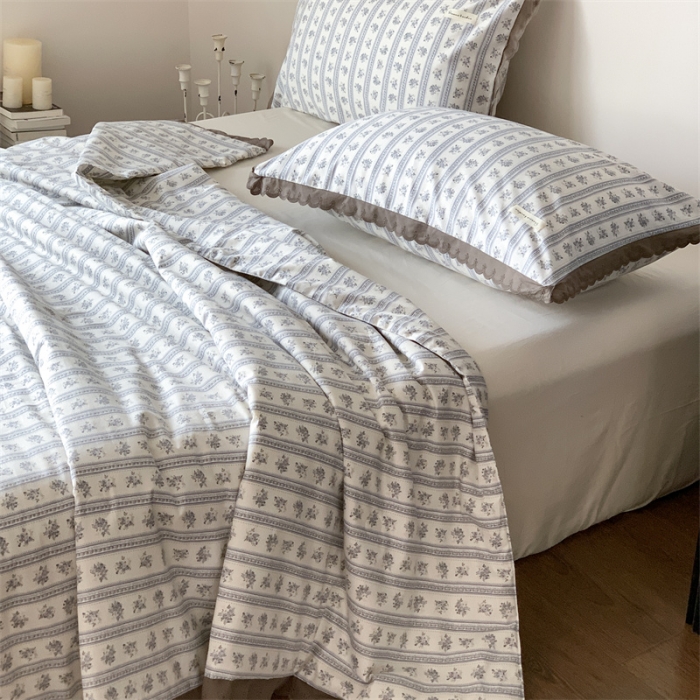 91家纺网 家纺一手货源 找家纺 汇庭 2023新款艾莎夏被 莫斯蓝