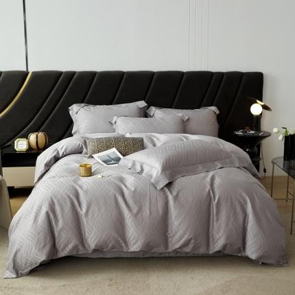 91家纺网 家纺一手货源 找家纺 安莱生活 2023新款100S纯棉提花系列四件套 烟雨星云