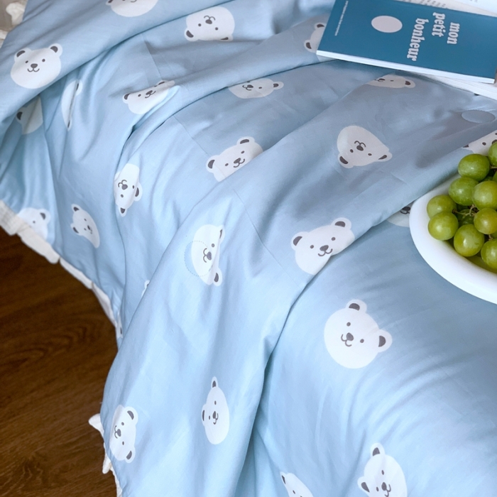 91家纺网 家纺一手货源 找家纺 汇庭 2023新款双人豆豆被 嘟嘟熊