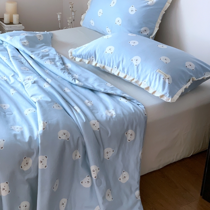 91家纺网 家纺一手货源 找家纺 汇庭 2023新款双人豆豆被 嘟嘟熊