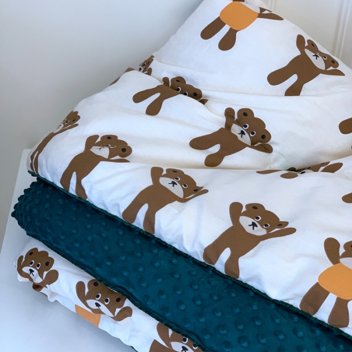 91家纺网 家纺一手货源 找家纺 汇庭 2023新款双人豆豆被 姜饼熊