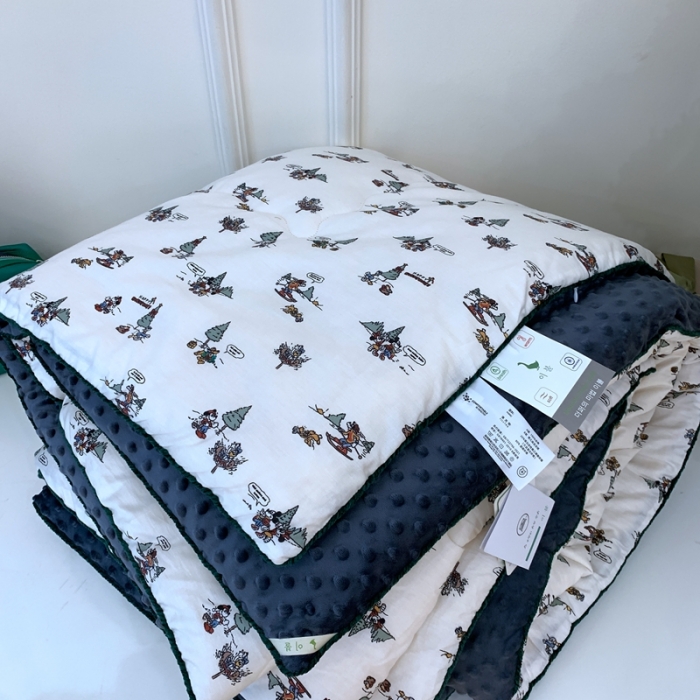 91家纺网 家纺一手货源 找家纺 汇庭 2023新款双人豆豆被 卡其