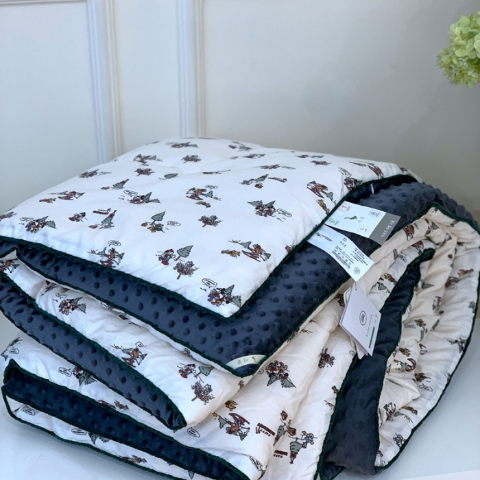 91家纺网 家纺一手货源 找家纺 汇庭 2023新款双人豆豆被 卡其