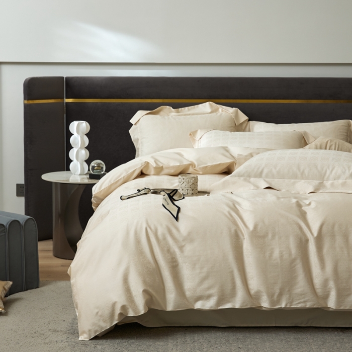 91家纺网 家纺一手货源 找家纺 安莱生活 2023新款100S纯棉提花系列四件套 岚烟水月