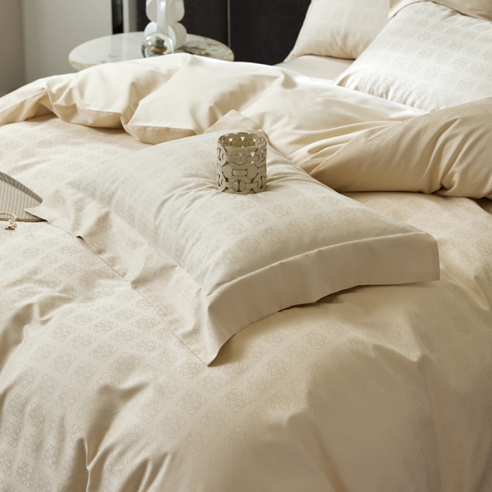 91家纺网 家纺一手货源 找家纺 安莱生活 2023新款100S纯棉提花系列四件套 岚烟水月