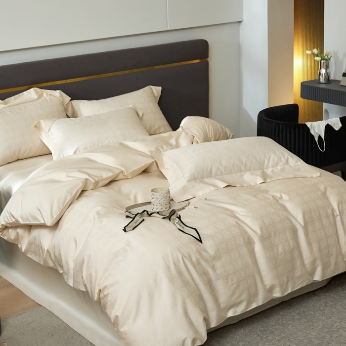 91家纺网 家纺一手货源 找家纺 安莱生活 2023新款100S纯棉提花系列四件套 岚烟水月