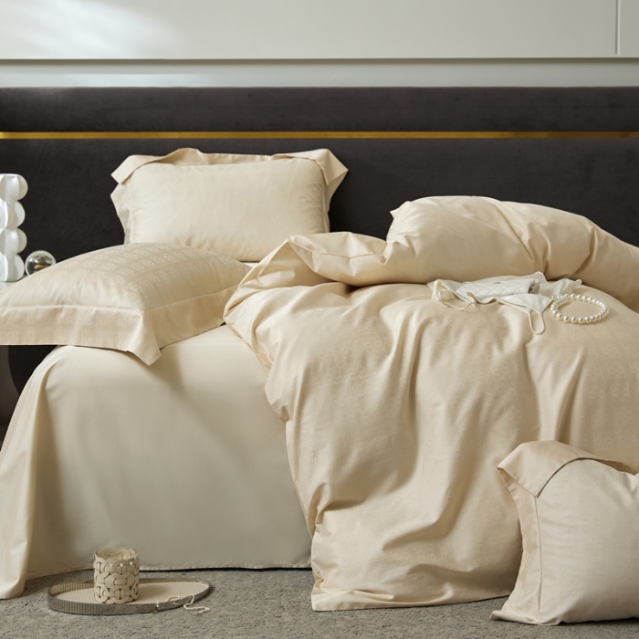 91家纺网 家纺一手货源 找家纺 安莱生活 2023新款100S纯棉提花系列四件套 岚烟水月