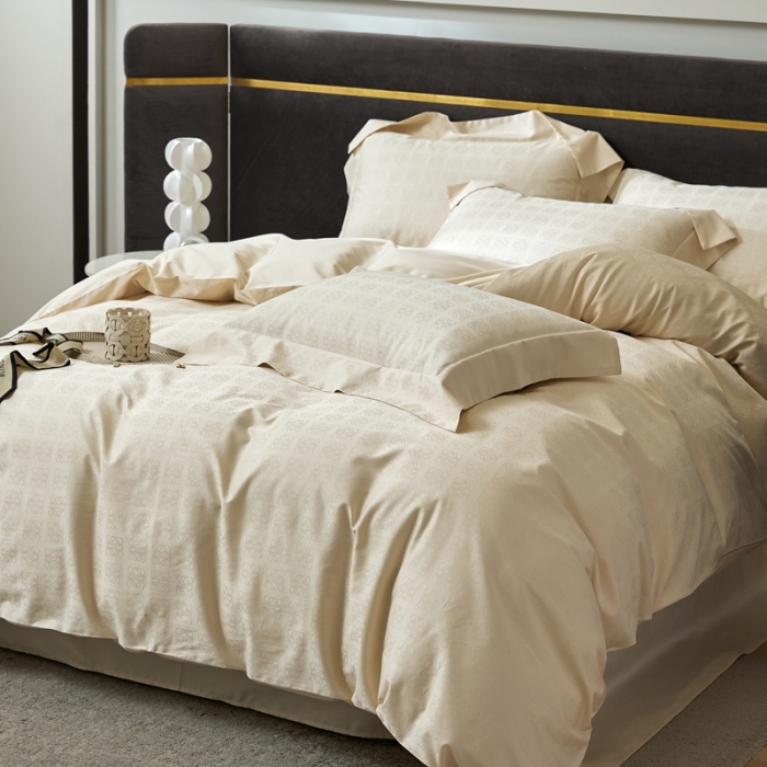 91家纺网 家纺一手货源 找家纺 安莱生活 2023新款100S纯棉提花系列四件套 岚烟水月