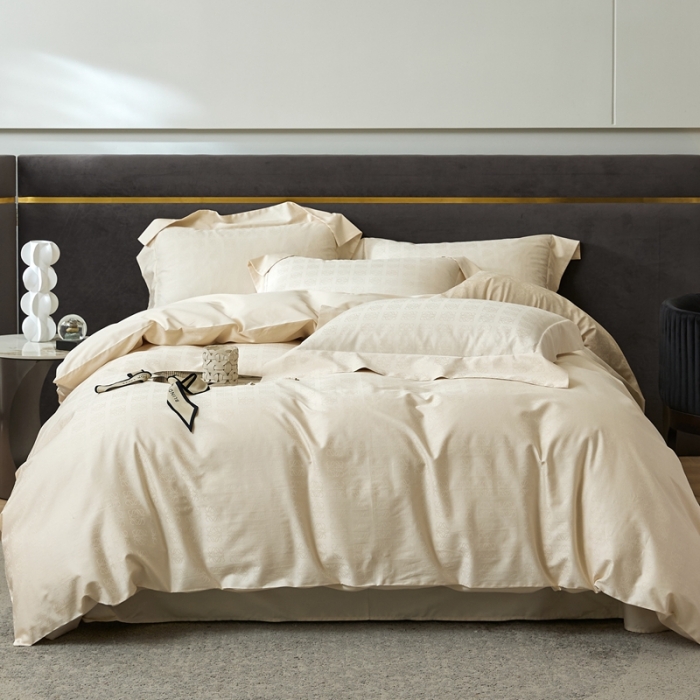 91家纺网 家纺一手货源 找家纺 安莱生活 2023新款100S纯棉提花系列四件套 岚烟水月