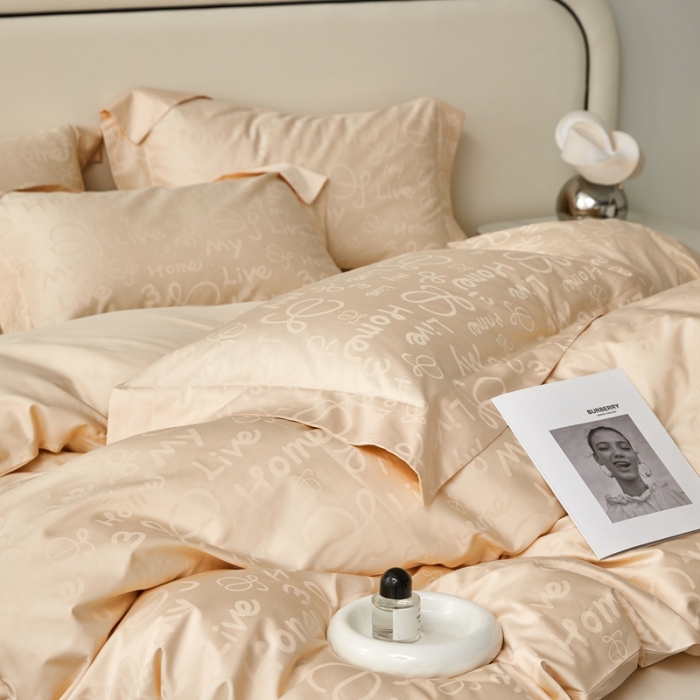 91家纺网 家纺一手货源 找家纺 安莱生活 2023新款100S纯棉提花系列四件套 字母时代