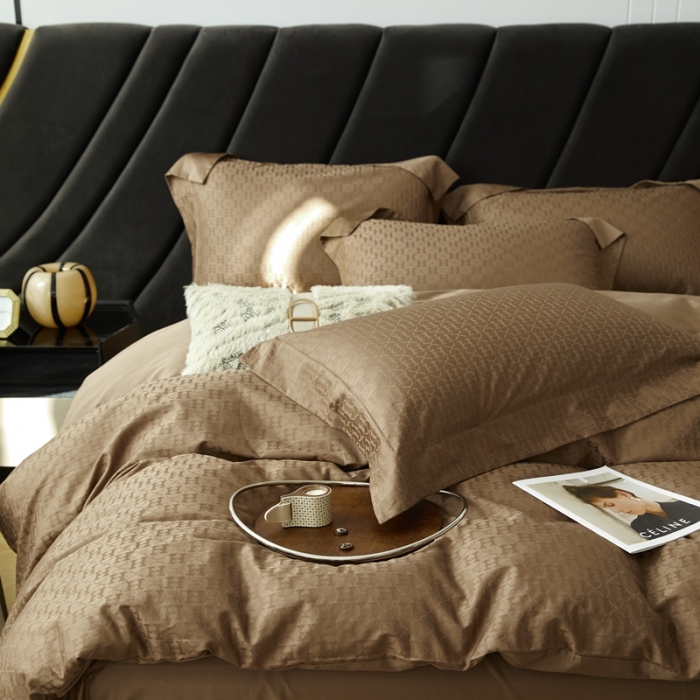 91家纺网 家纺一手货源 找家纺 安莱生活 2023新款100S纯棉提花系列四件套 枫林晚