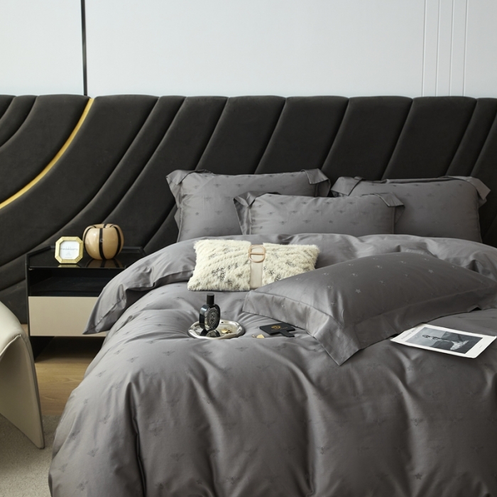 91家纺网 家纺一手货源 找家纺 安莱生活 2023新款100S纯棉提花系列四件套 格伦