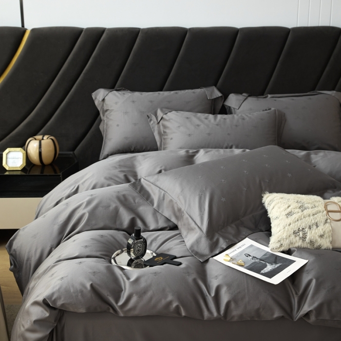 91家纺网 家纺一手货源 找家纺 安莱生活 2023新款100S纯棉提花系列四件套 格伦