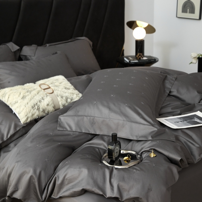 91家纺网 家纺一手货源 找家纺 安莱生活 2023新款100S纯棉提花系列四件套 格伦