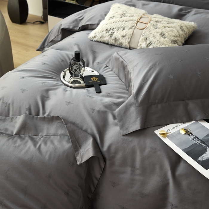 91家纺网 家纺一手货源 找家纺 安莱生活 2023新款100S纯棉提花系列四件套 格伦