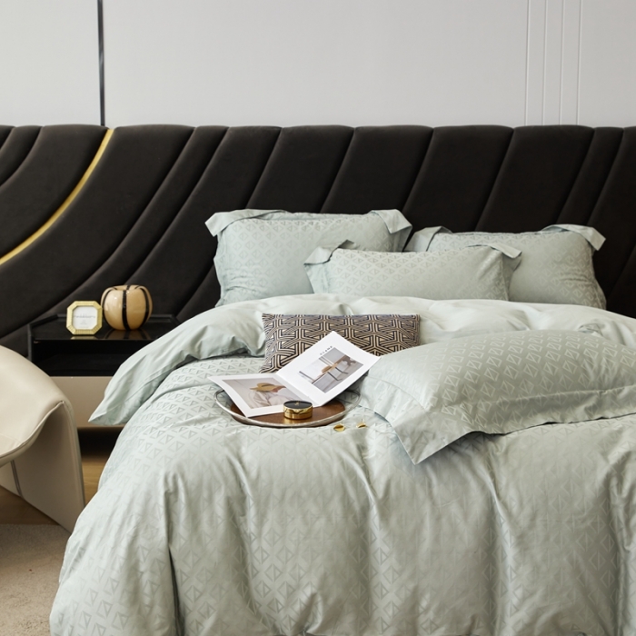 91家纺网 家纺一手货源 找家纺 安莱生活 2023新款100S纯棉提花系列四件套 秋水