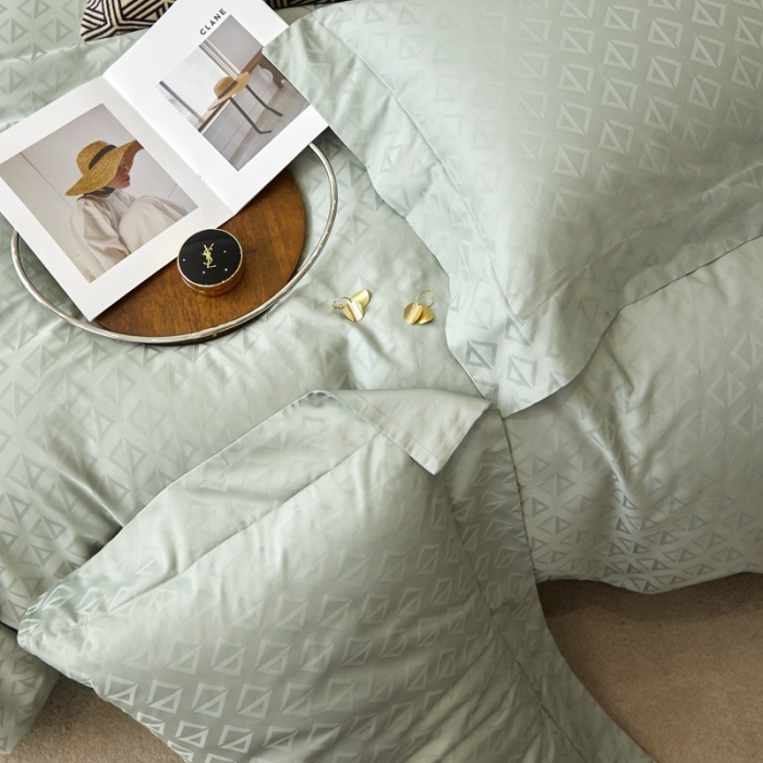 91家纺网 家纺一手货源 找家纺 安莱生活 2023新款100S纯棉提花系列四件套 秋水