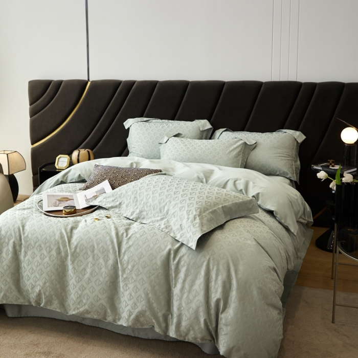 91家纺网 家纺一手货源 找家纺 安莱生活 2023新款100S纯棉提花系列四件套 秋水