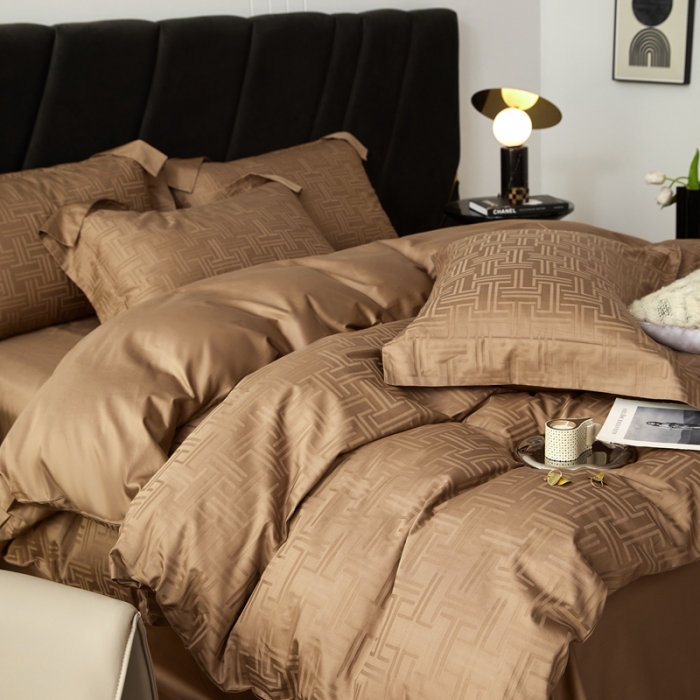 91家纺网 家纺一手货源 找家纺 安莱生活 2023新款100S纯棉提花系列四件套 蔚然