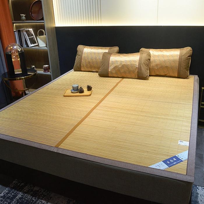 91家纺网 家纺一手货源 找家纺 2024新款可折叠双面竹凉席-5.0+1竹雅