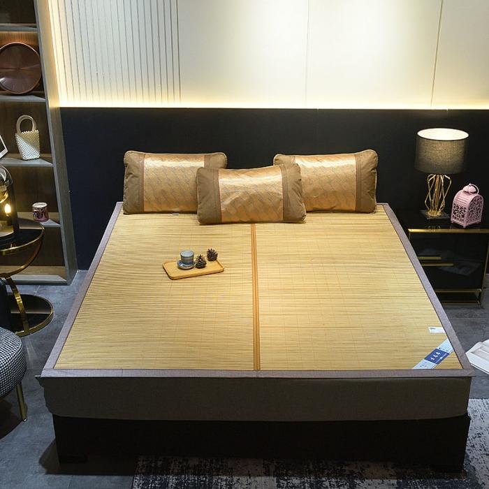 91家纺网 家纺一手货源 找家纺 2024新款可折叠双面竹凉席-5.0+1竹雅