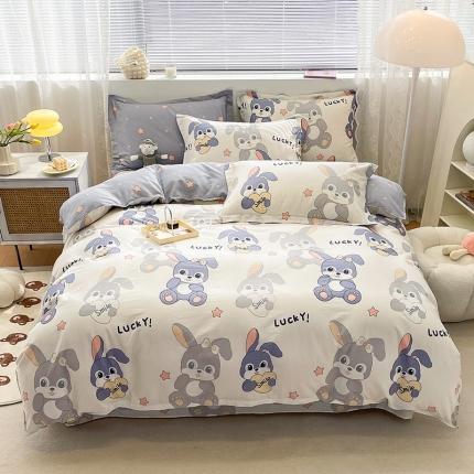 绵庭 2023新款 全棉印花四件套 发财兔