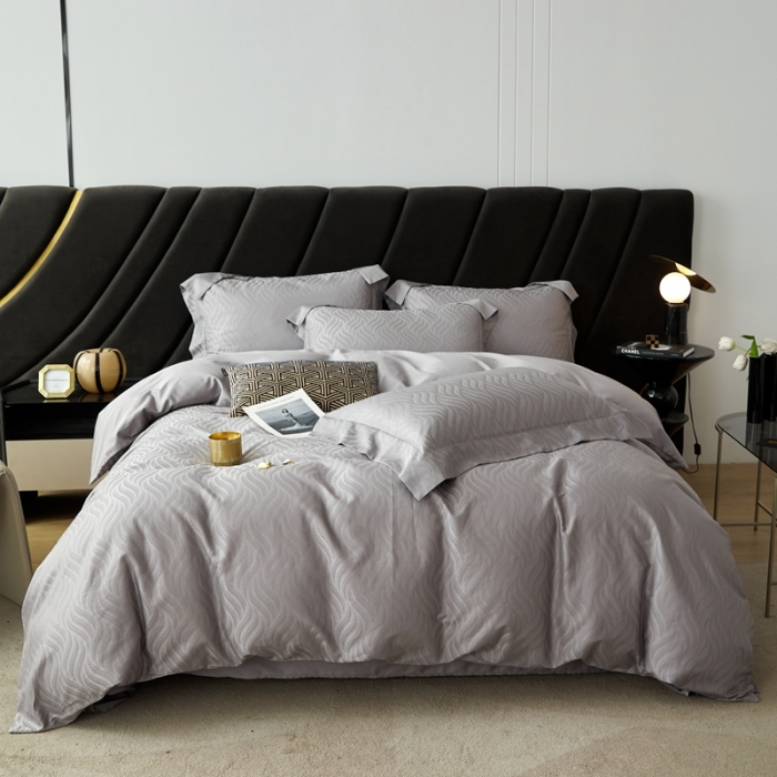 91家纺网 家纺一手货源 找家纺 安莱生活 2023新款100S纯棉提花系列四件套 烟雨星云